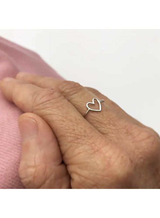 Open Heart Sterling Silver Ring