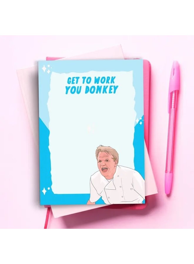 Get to Work Donkey Notepad