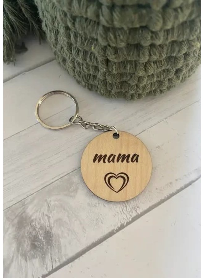 Mama Wooden Keychain