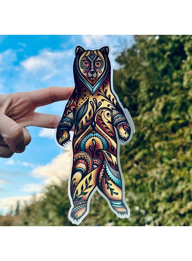 Bear Standing Colour Car Decal
