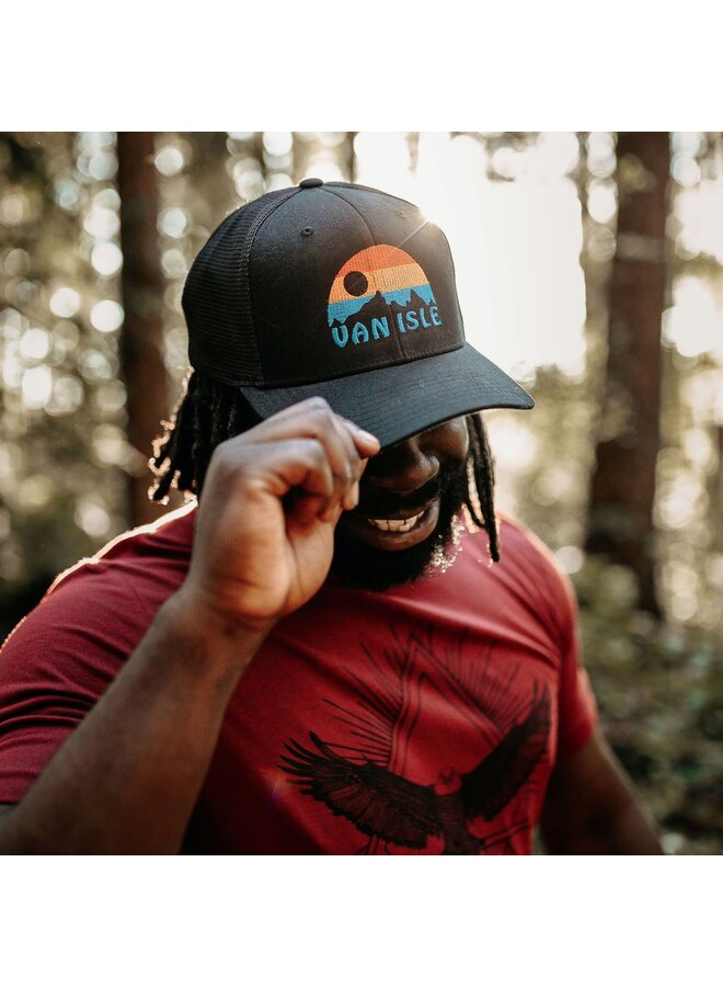 Van Isle Sunrise Trucker Hat (Black)