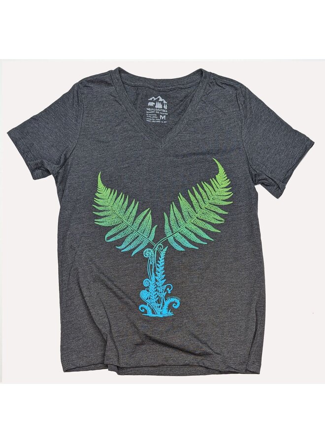 Whale Fern Tail V-Neck T-shirt