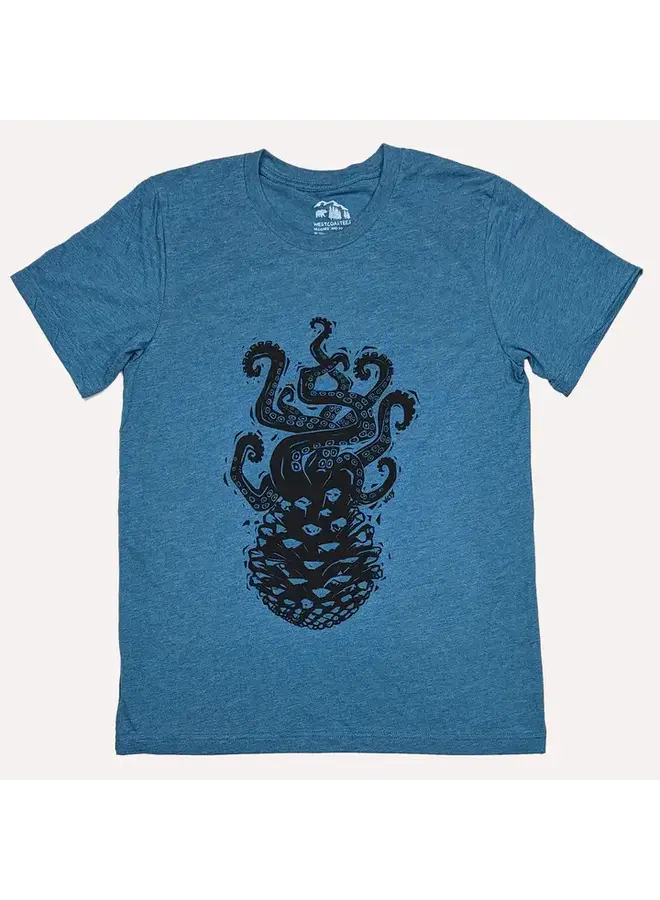 Pine Cone Octopus Blue Tee