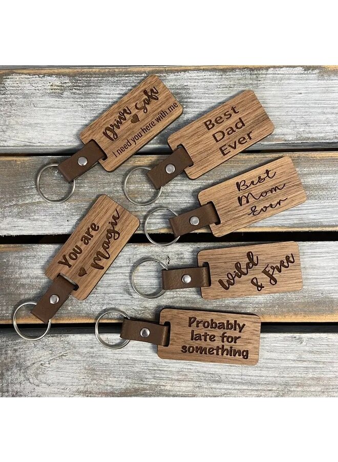 Best Dad Ever Leather Keychain