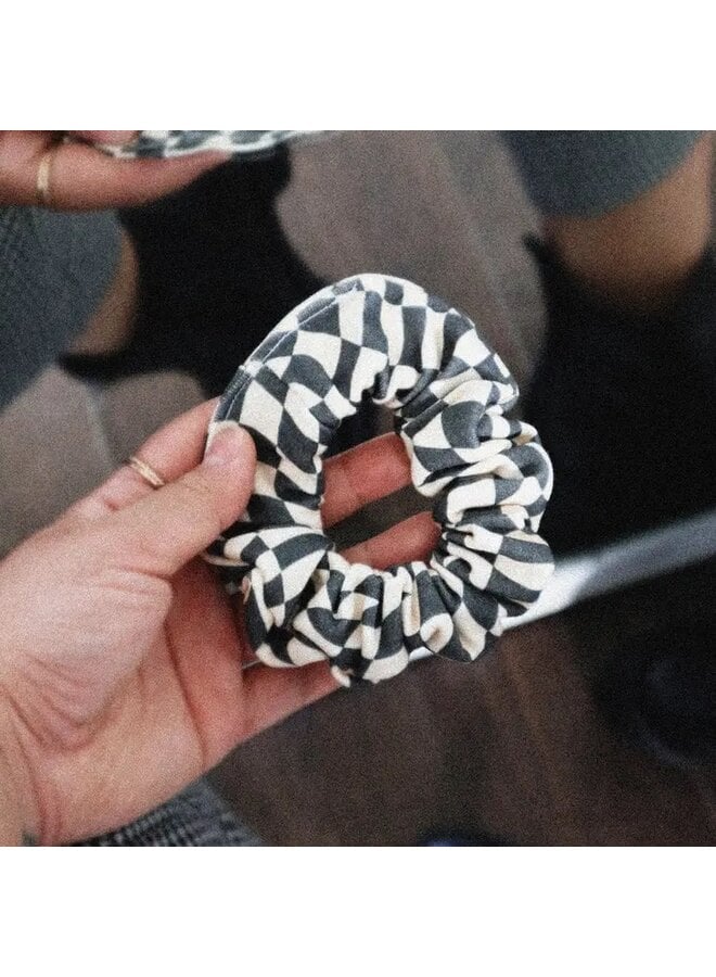 Black Checker Scrunchie