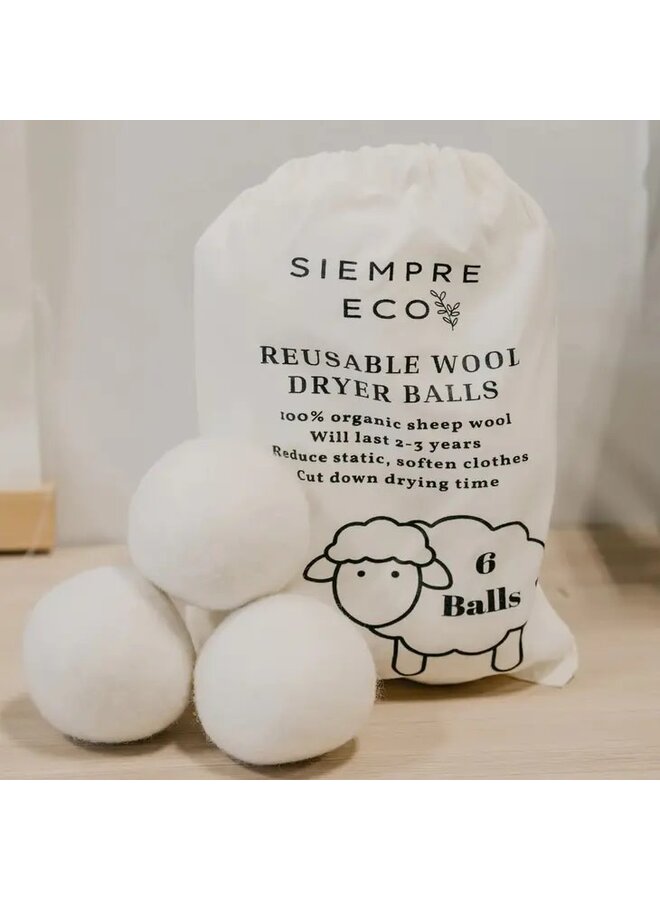 Reusable Wool Dryer Balls (6 pack)