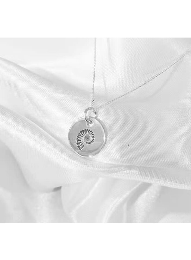 Shell Disc Sterling Silver Necklace