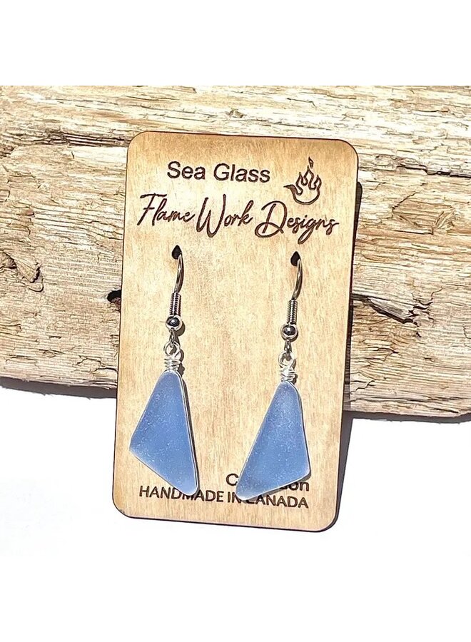 Sea Glass Dangle Earrings Rain