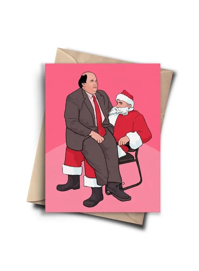 Kevin Sitting on Santa Card