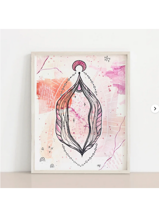 Splash of Rose Vulva Art Print
