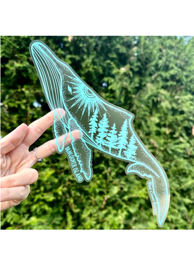 Teal Humpback Vancouver Island Car Decal