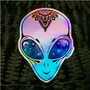Holographic Alien Mandala Vinyl Sticker