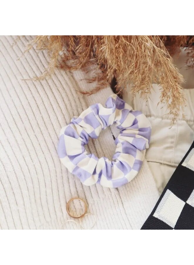 Periwinkle Checker Scrunchie