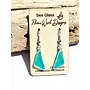 Sea Glass Dangle Earrings Aqua