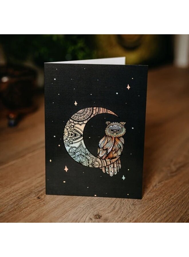 Galaxy Owl Greeting Card