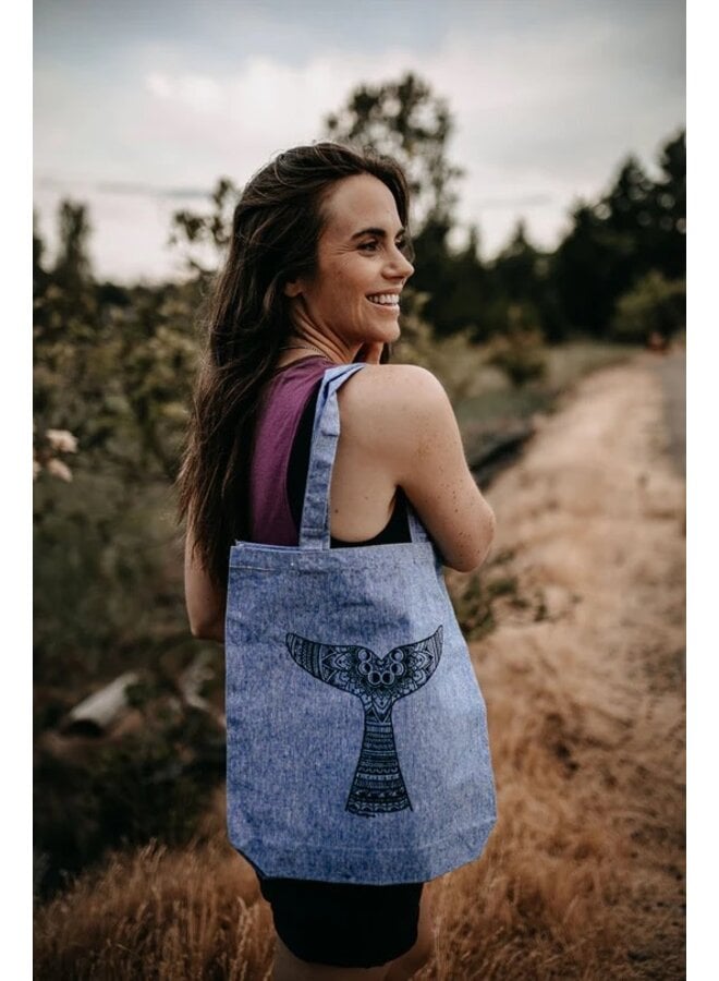 Whale Tail 100% Recycled Cotton Canvas Tote