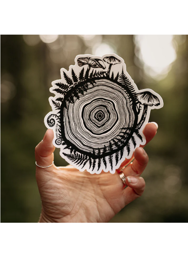 Tree Round Mushroom Fern Sticker