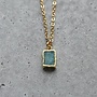 Amazonite Tiny Rectangle Gold Necklace