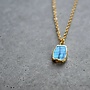 Labradorite Tiny Rectangle Gold Necklace