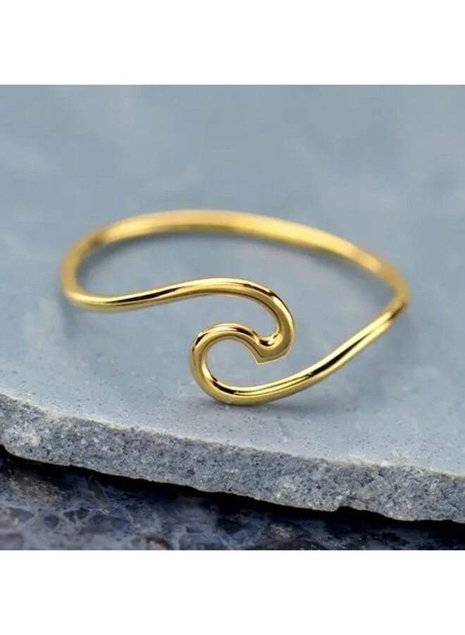 Wave 14k Gold Plated Ring