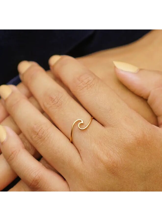 Wave 14k Gold Plated Ring