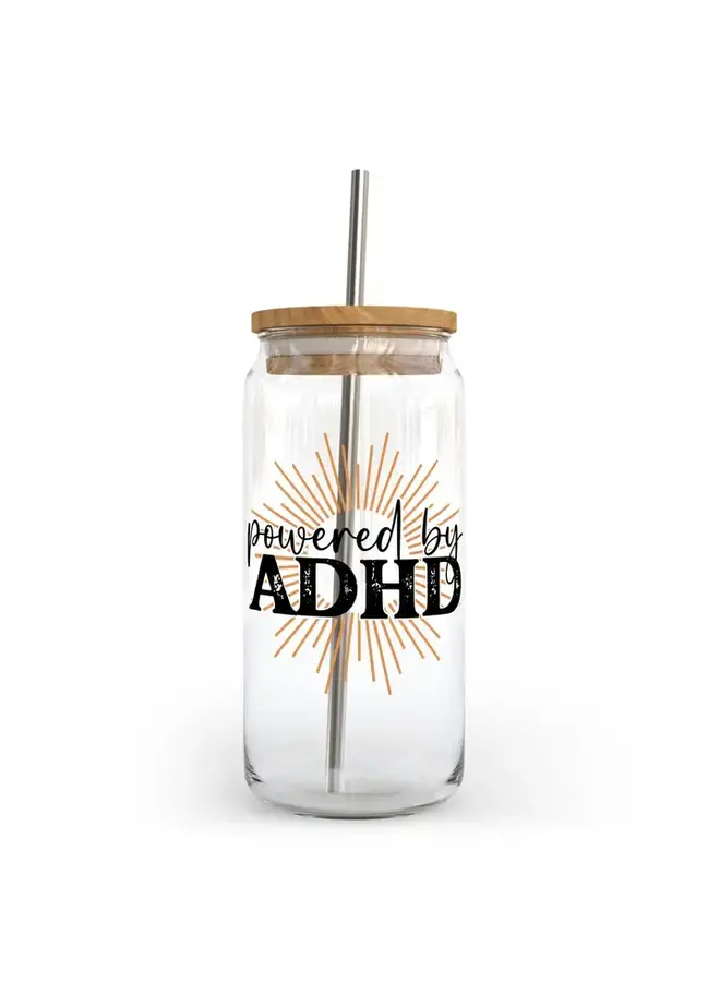 Powered By Adhd Glass Can W Bamboo Lid