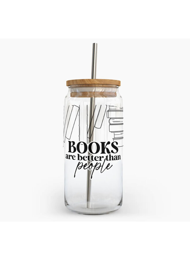 Books Are Better Glass Can W Bamboo Lid
