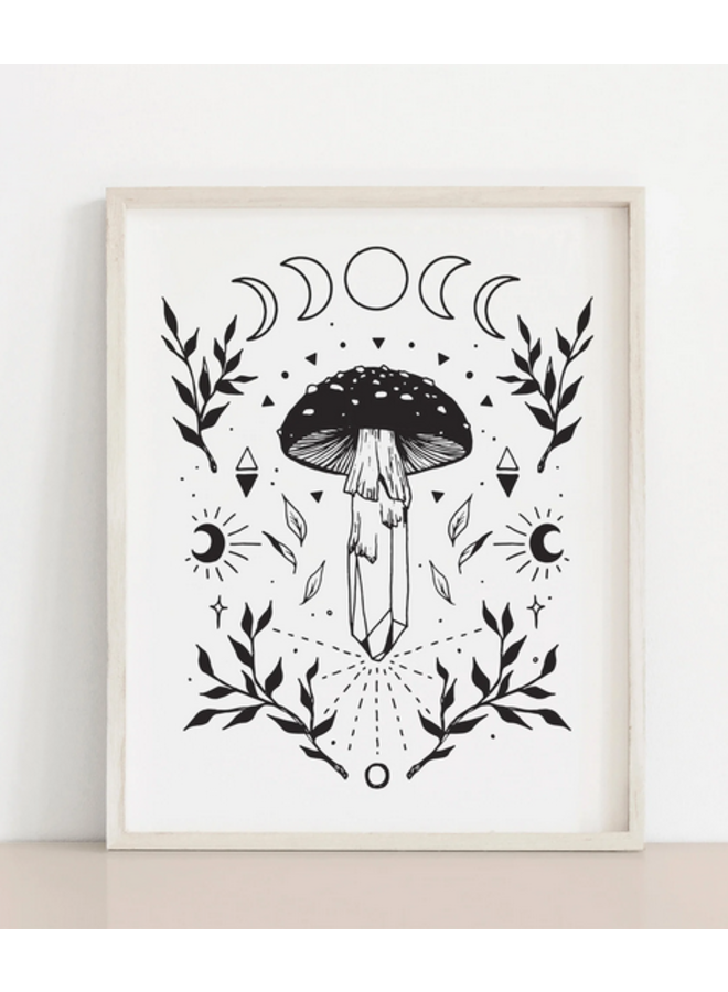 Mystic Mushroom Crystal Art Print