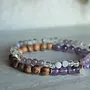 Amethyst + Moonstone Lavender Quartz Stacker Set