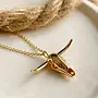 Longhorn Necklace Gold 18"