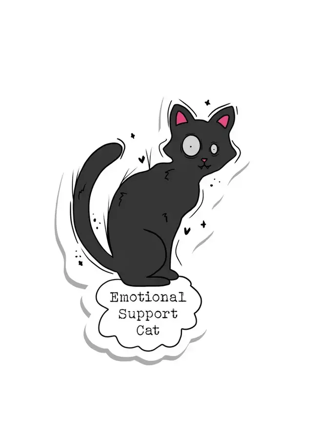 Emotional Support Cat Sticker