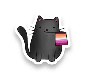 Rebel and Siren Lesbian Pride Cat Sticker - Cultured Coast