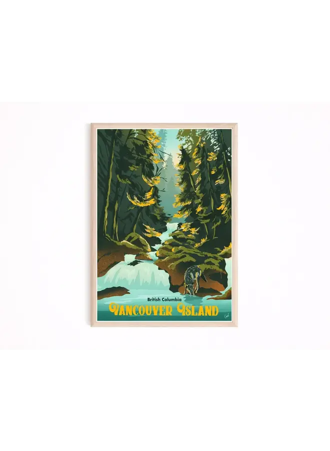 Vancouver Island (with wolf) Art Print