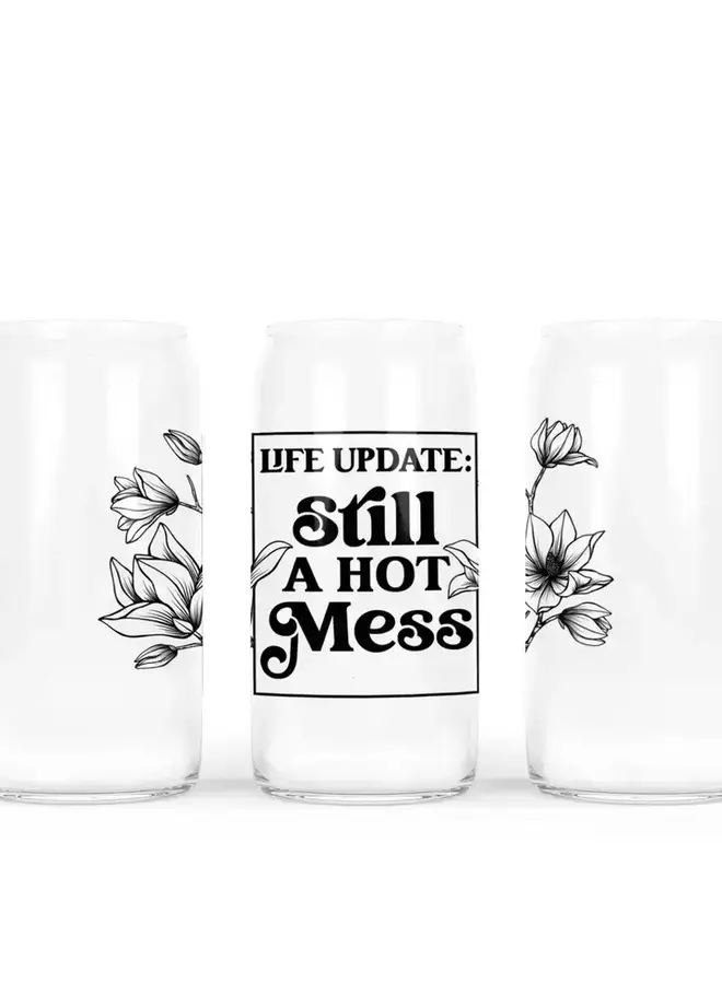 Life Update Glass Can W Bamboo Lid