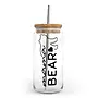 Mama Bear Glass Can W Bamboo Lid