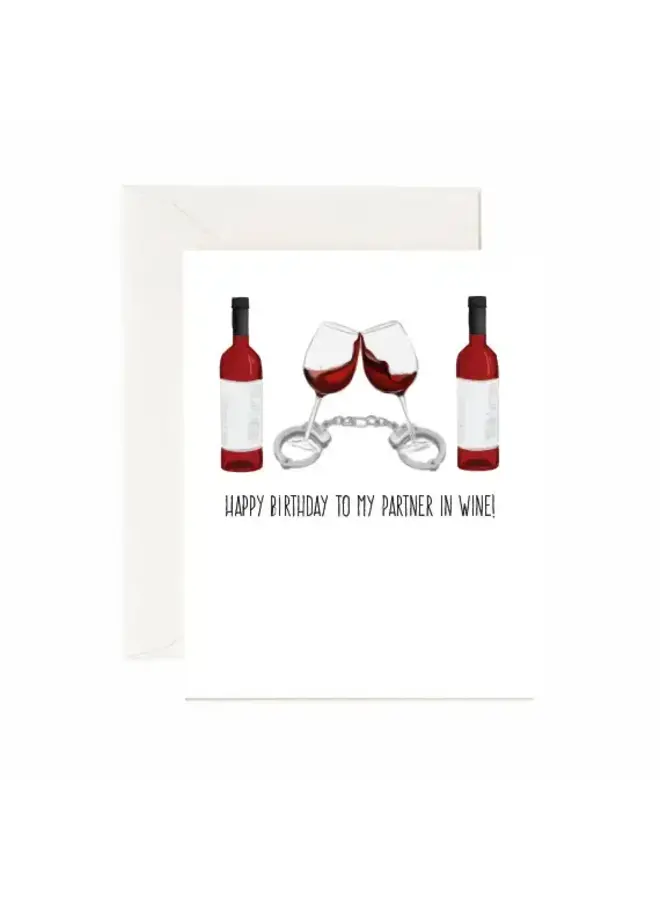 Happy Birthday To My Partner in Wine Card