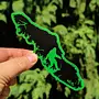 Island Squatch Black/Green Border Sticker