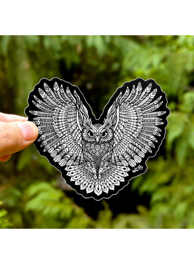 Heart Owl Holographic Sticker