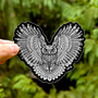 Heart Owl Holographic Sticker