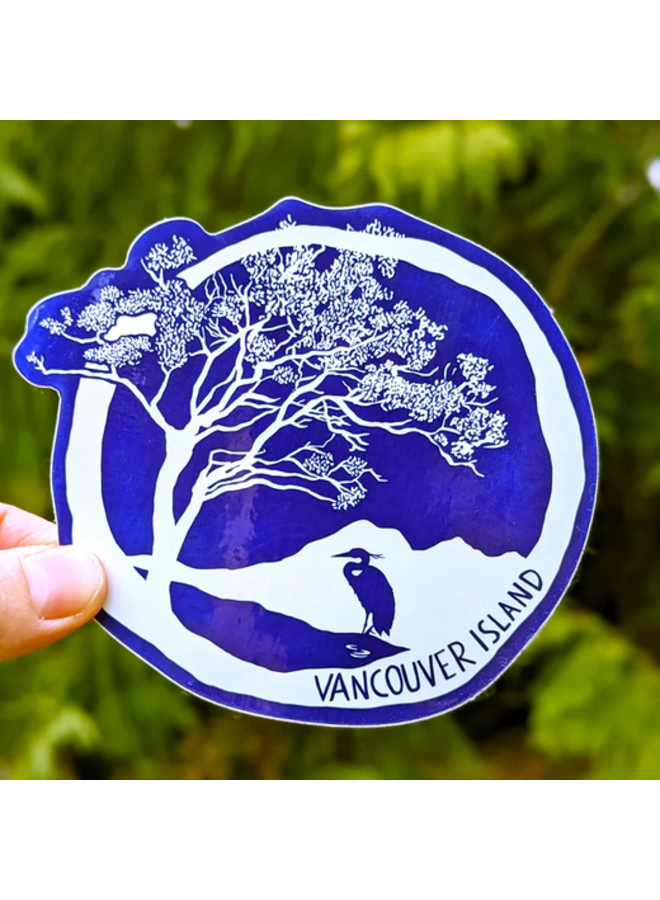 Arbutus Heron Sticker