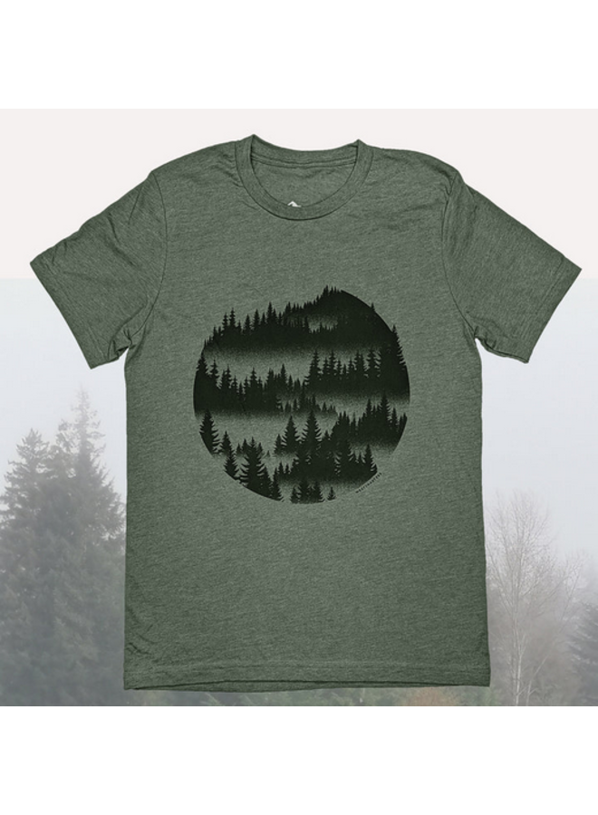 Misty Forest Military Green Unisex Tee