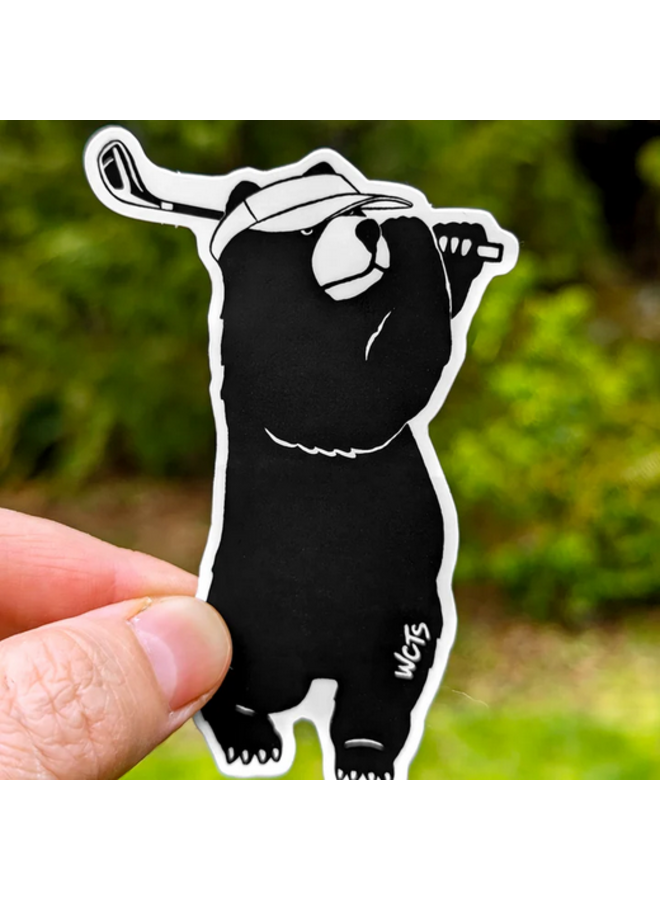 Golf Bear Sticker