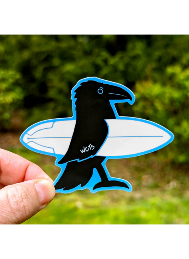 Raven Surfer Sticker
