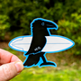 Raven Surfer Sticker