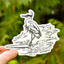 Surfing Heron Sticker