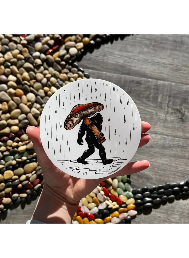 Colourful Amanita Mushroom Sasquatch Sticker