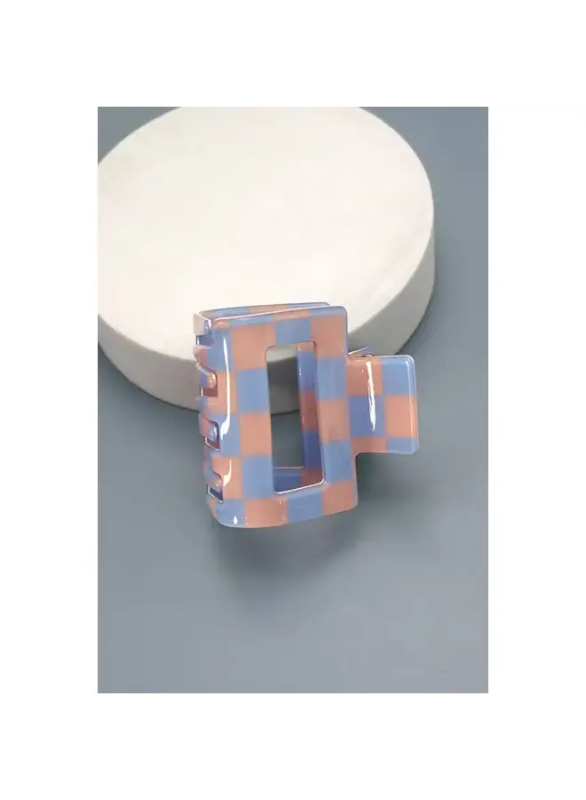 Small Checkered Hair Clip