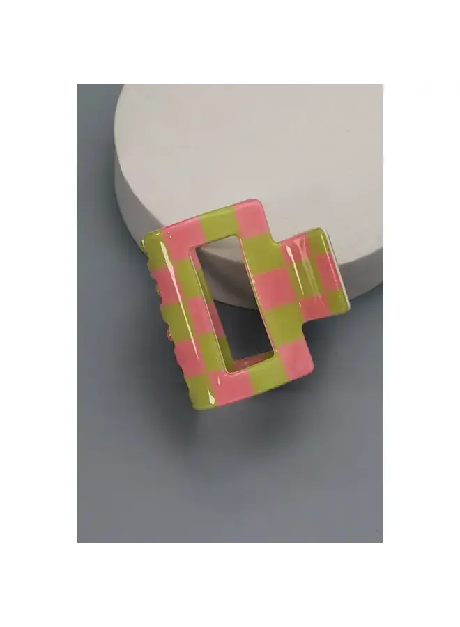 Small Checkered Hair Clip