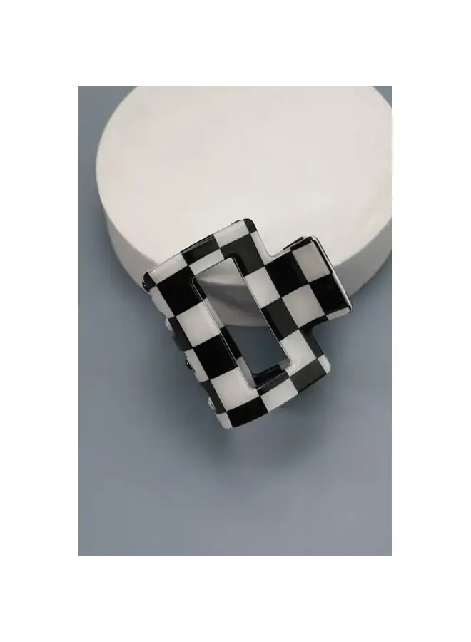 Small Checkered Hair Clip