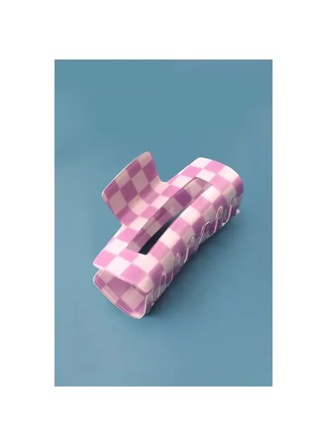 Jumbo Checkered Hair Clip